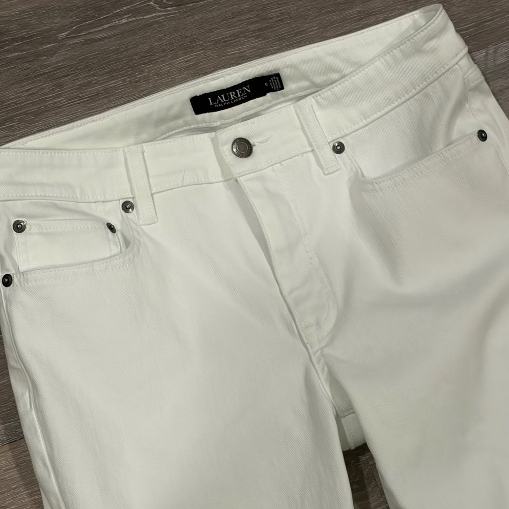 Lauren Ralph Lauren Womens White Straight Leg Denim Jeans Size 6